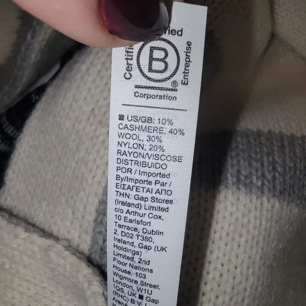 Athleta daily knit reversible cashmere & wool blend scarf